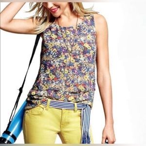 CAbi Positano Floral Layered Sleeveless Blouse, Small